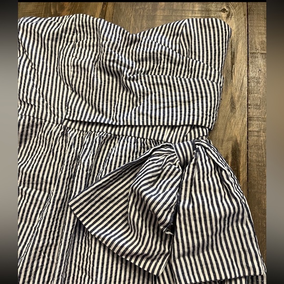 Judith March Seersucker Strapless Dress Size Small EUC - Picture 2 of 3